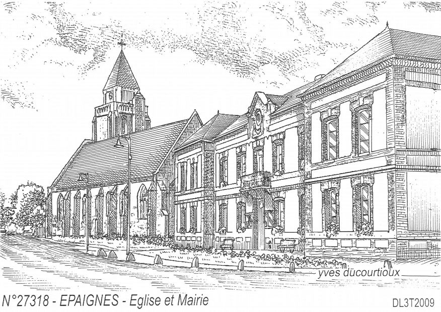 N 27318 - EPAIGNES - église et mairie
