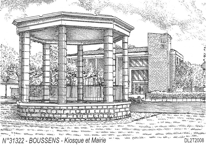 N 31322 - BOUSSENS - kiosque et mairie