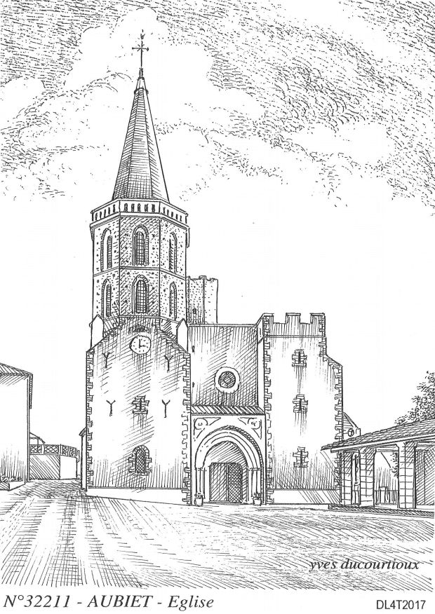 N 32211 - AUBIET - �glise