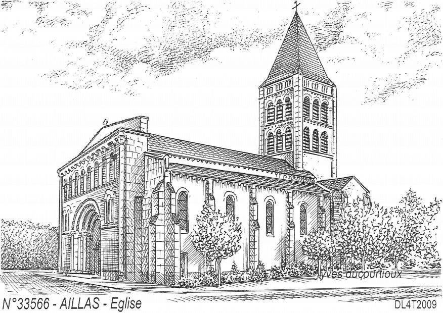 N 33566 - AILLAS - église