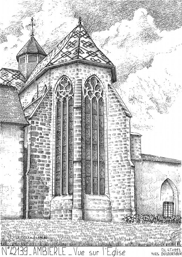 N 42139 - AMBIERLE - vue sur l glise