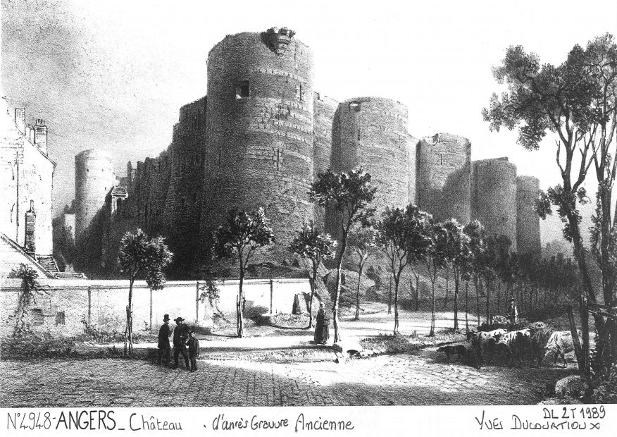 N 49048 - ANGERS - château (d'aprs gravure ancienne)