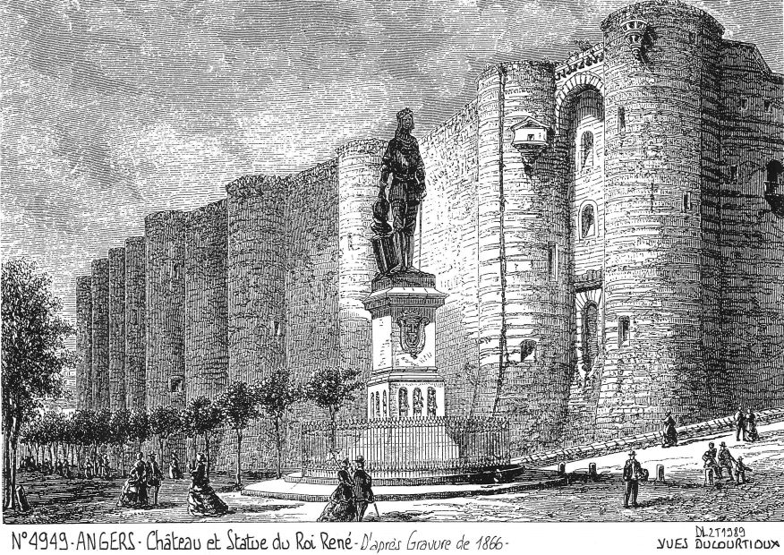 N 49049 - ANGERS - ch�teau et statue du roi ren�