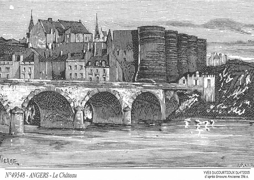 N 49548 - ANGERS - château (d'aprs gravure ancienne)