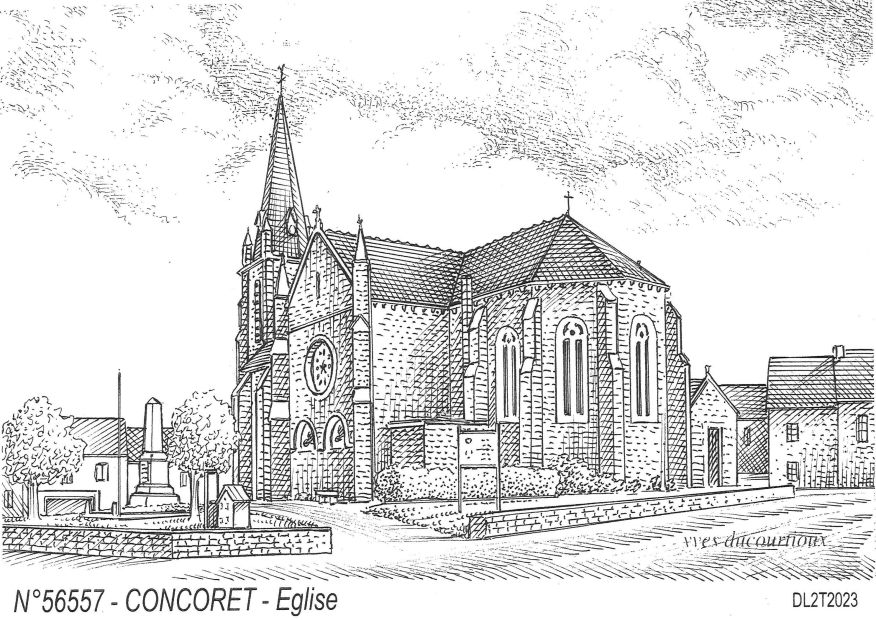 N 56557 - CONCORET - église