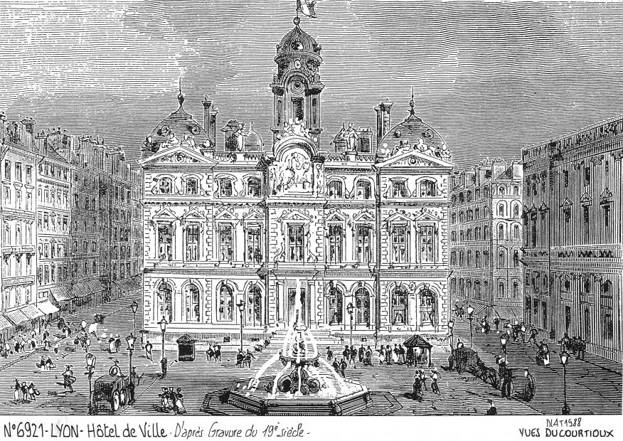 N 69021 - LYON - hôtel de ville (d'aprs gravure ancienne)