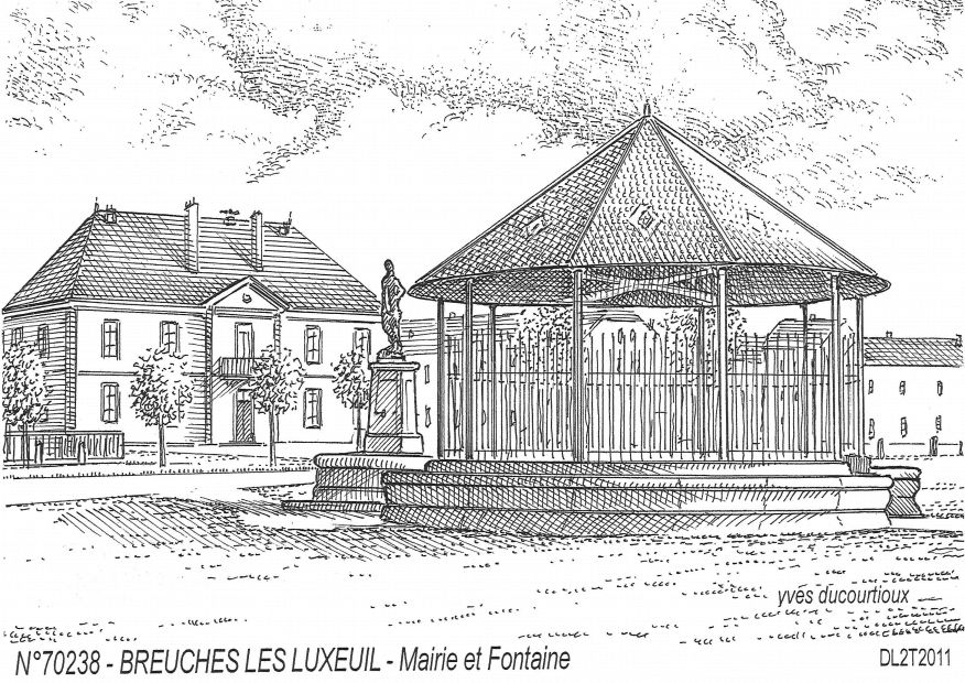 N 70238 - BREUCHES LES LUXEUIL - mairie et fontaine