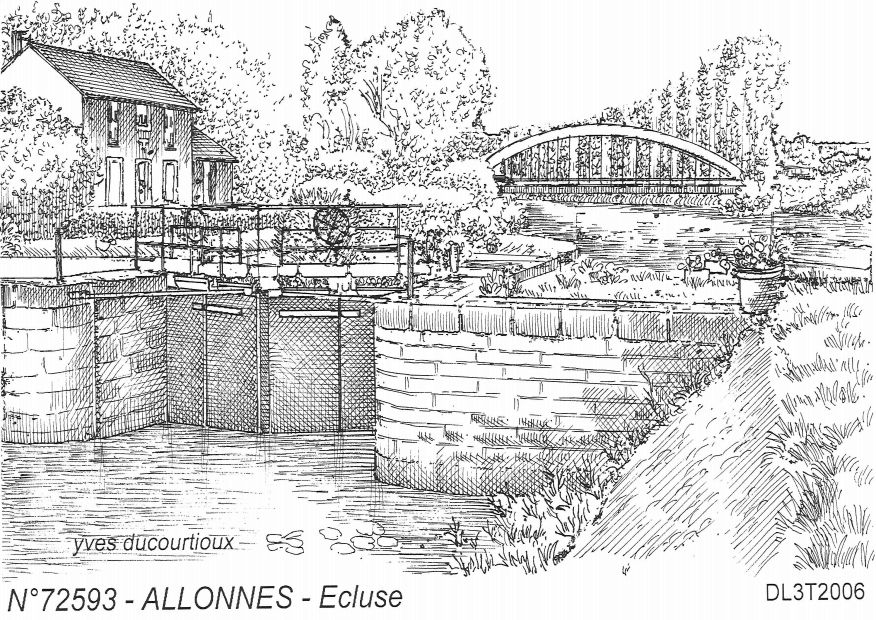 N 72593 - ALLONNES - écluse