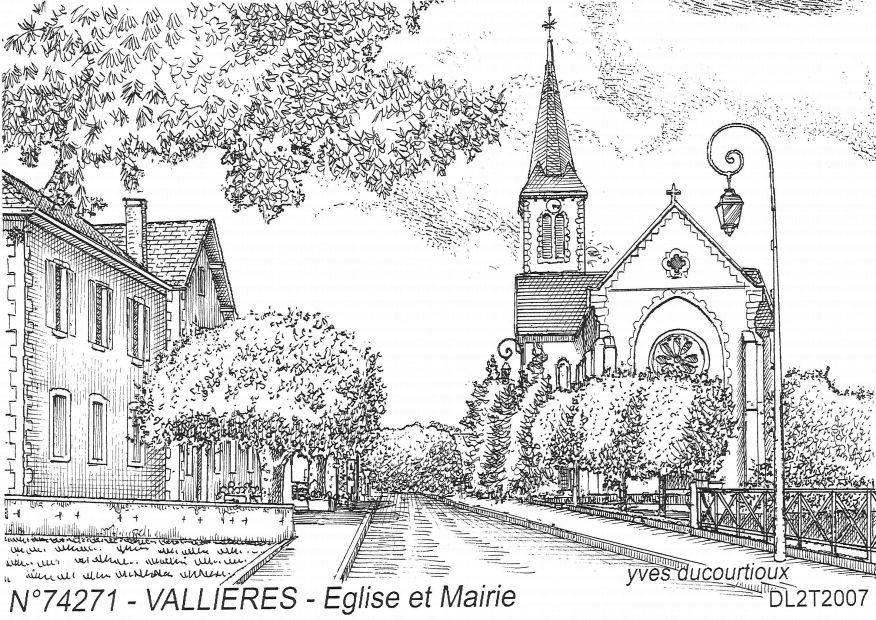 N 74271 - VALLIERES - glise et mairie