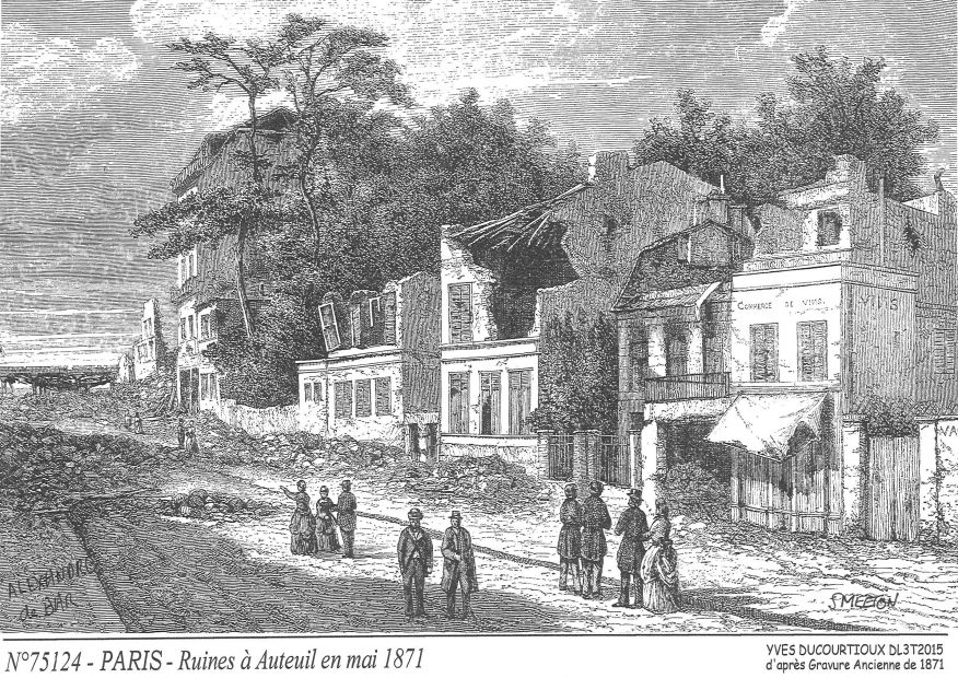 N 75124 - PARIS - ruines à auteuil en mai 1871 (d'aprs gravure ancienne)