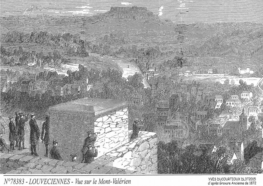 N 78383 - LOUVECIENNES - vue sur le mont valérien (d'aprs gravure ancienne)