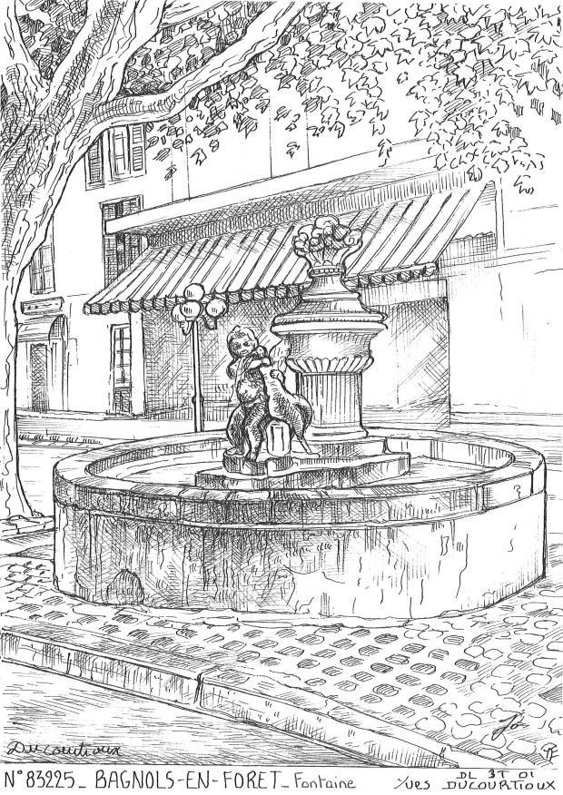 N 83225 - BAGNOLS EN FORET - fontaine