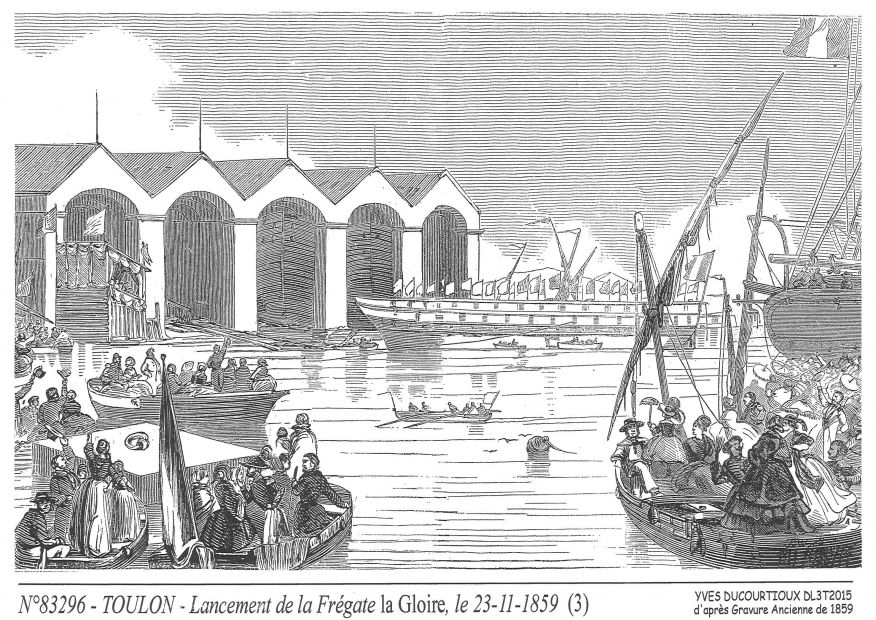 N 83296 - TOULON - lancement de la gloire  (d'aprs gravure ancienne)