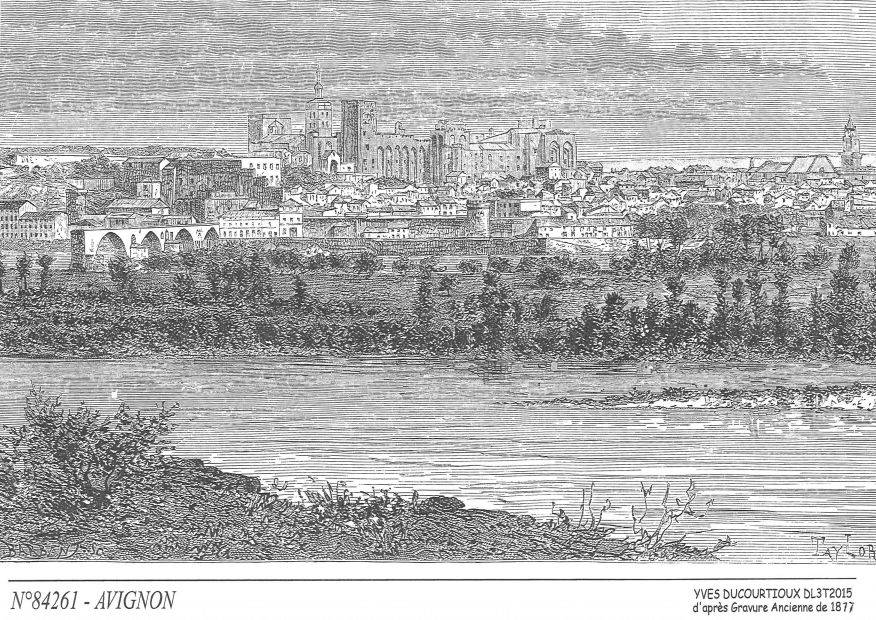 N 84261 - AVIGNON - vue (d'aprs gravure ancienne)