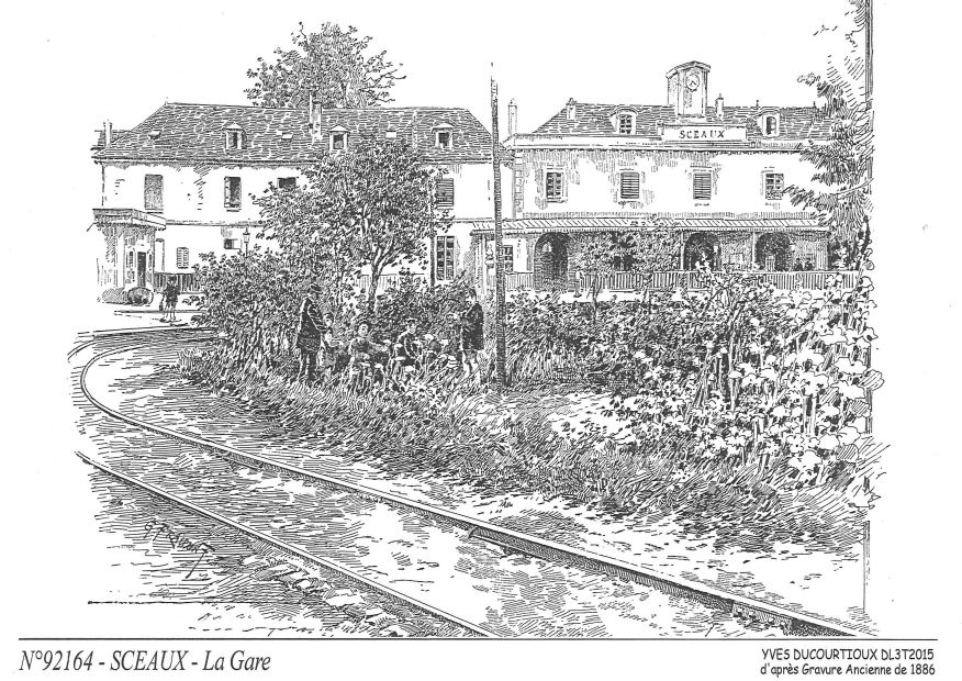 N 92164 - SCEAUX - la gare (d'aprs gravure ancienne)