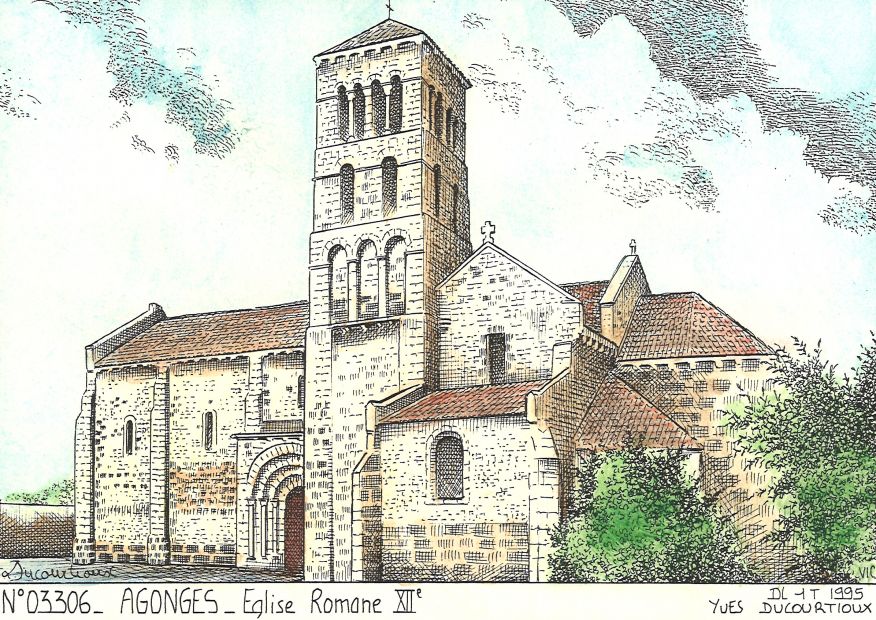 N 03306 - AGONGES - église romane 12e