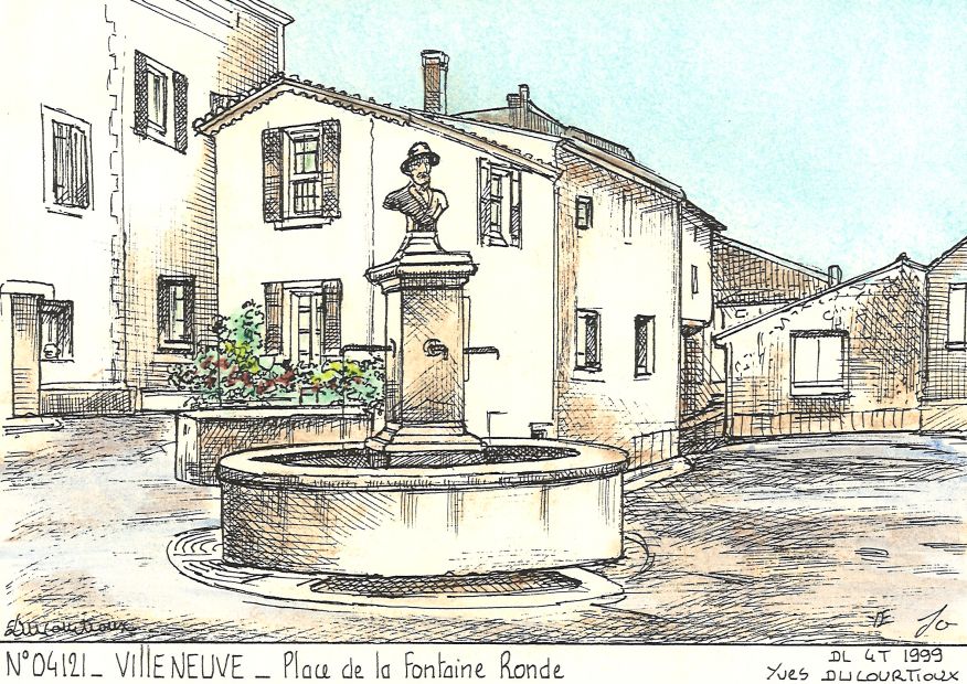 N 04121 - VILLENEUVE - place de la fontaine ronde