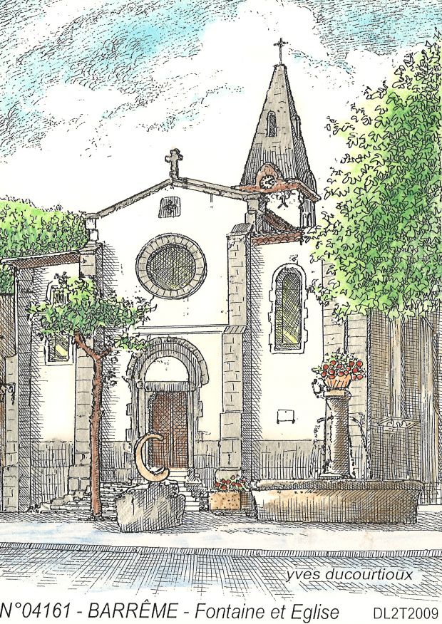 N 04161 - BARREME - fontaine et église