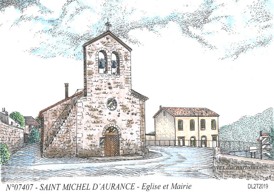 N 07407 - ST MICHEL D AURANCE - église et mairie
