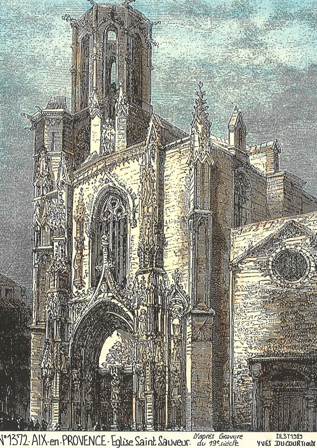 N 13072 - AIX EN PROVENCE - église st sauveur (d'aprs gravure ancienne)