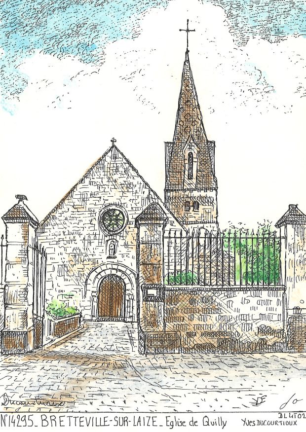 N 14295 - BRETTEVILLE SUR LAIZE - église de quilly