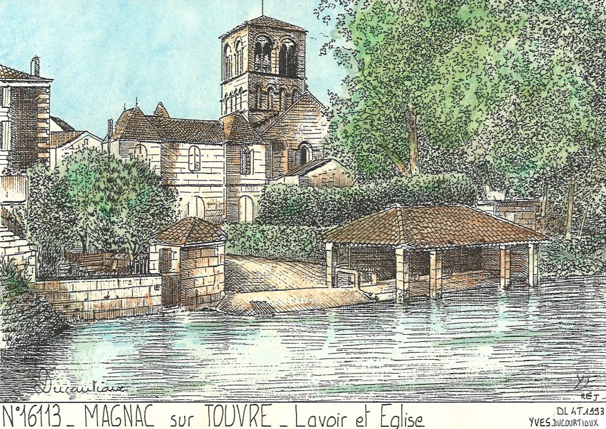 N 16113 - MAGNAC SUR TOUVRE - lavoir et glise