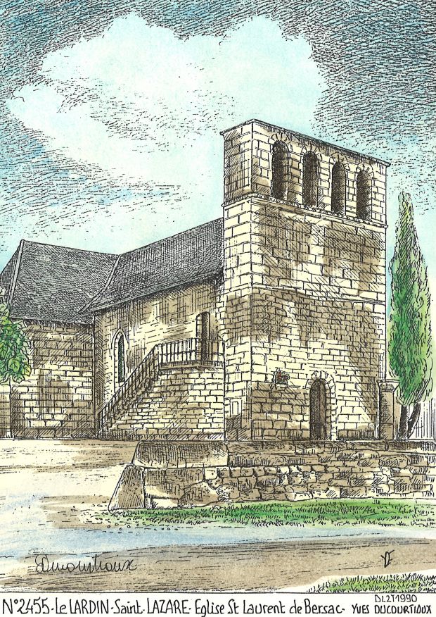 N 24055 - LE LARDIN ST LAZARE - église st laurent de bersac