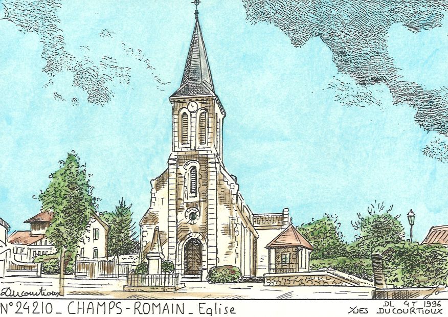 N 24210 - CHAMPS ROMAIN - église