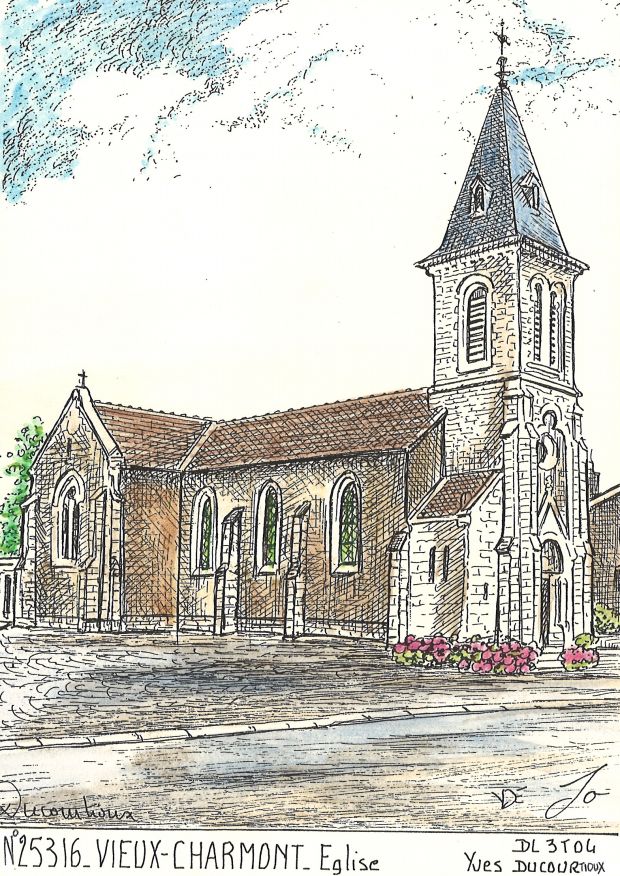 N 25316 - VIEUX CHARMONT - église