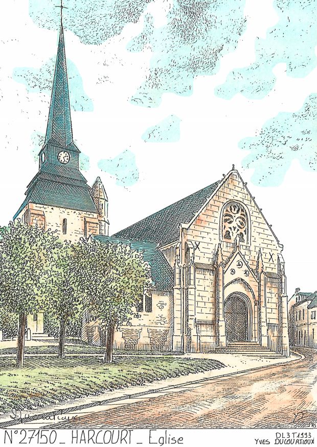 N 27150 - HARCOURT - église