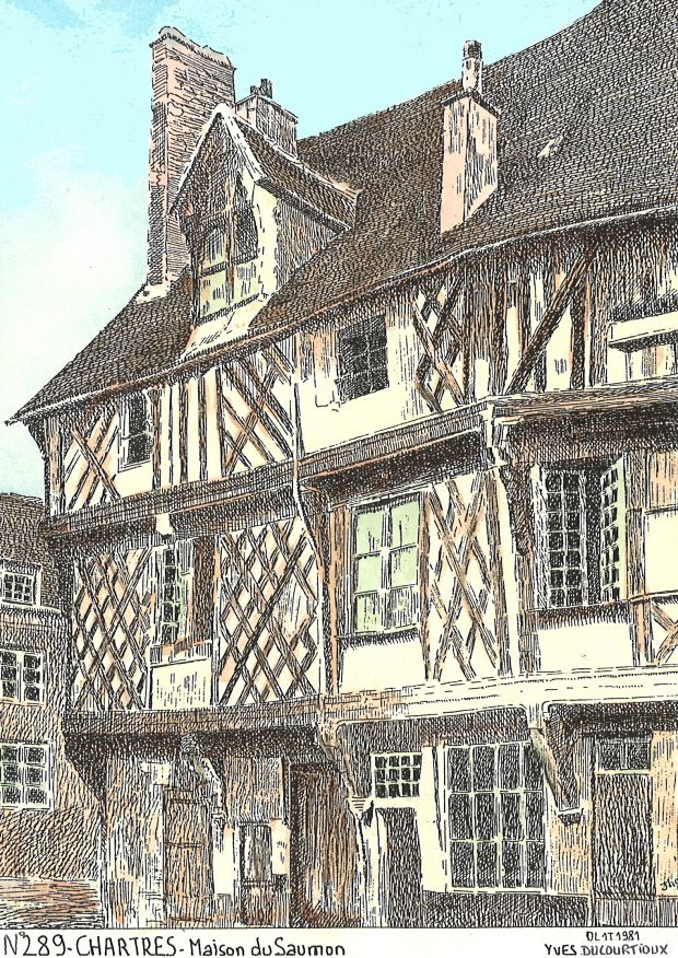 N 28009 - CHARTRES - maison du saumon