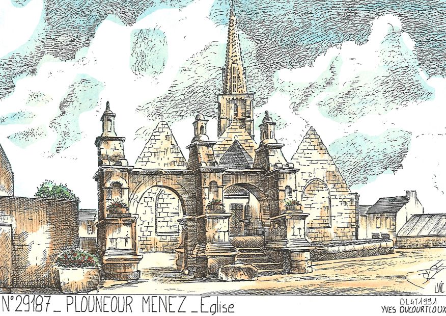 N 29187 - PLOUNEOUR MENEZ - église