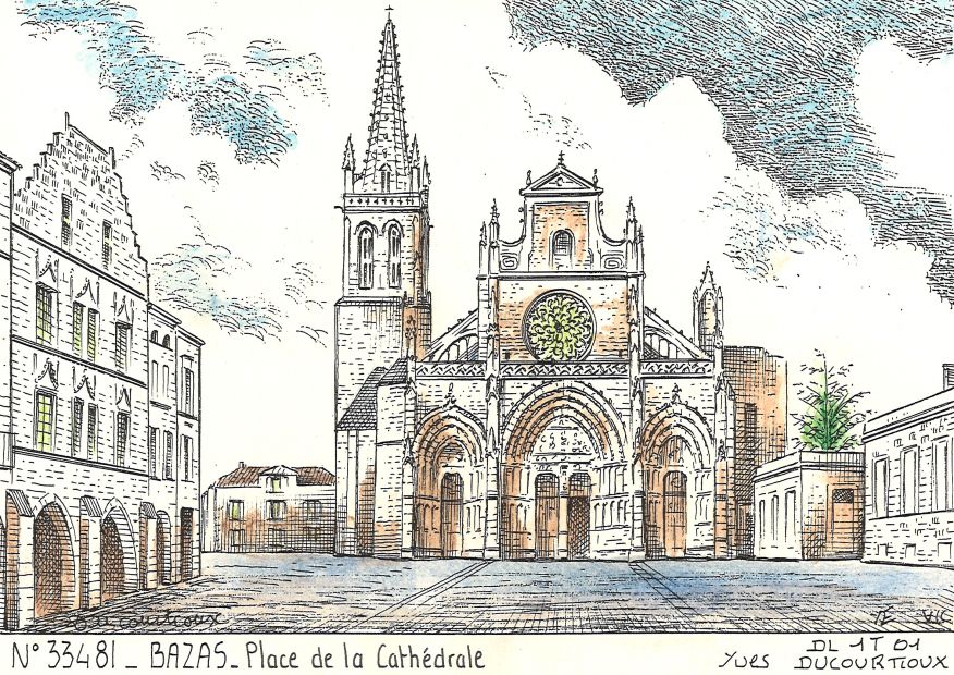 N 33481 - BAZAS - place de la cathdrale