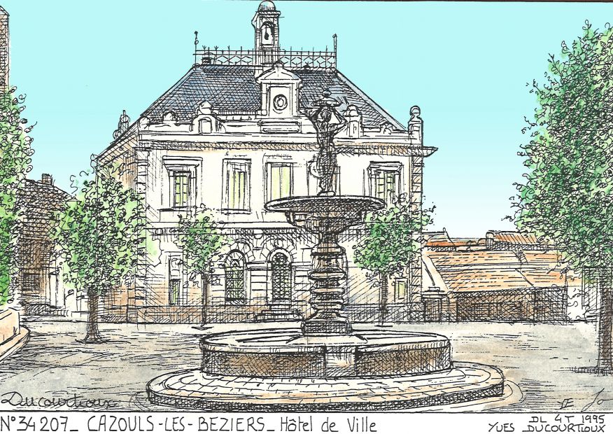 N 34207 - CAZOULS LES BEZIERS - hôtel de ville