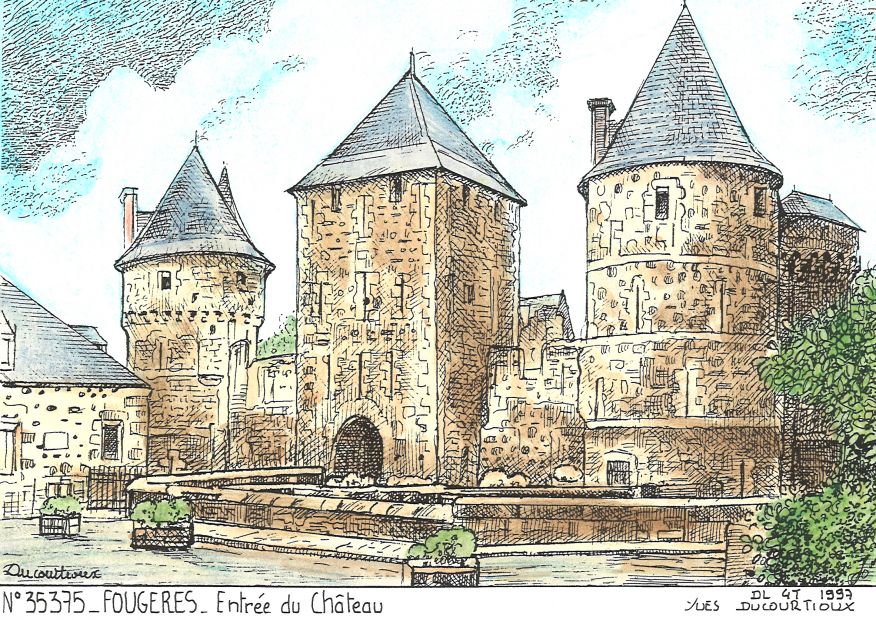 N 35375 - FOUGERES - entrée du château
