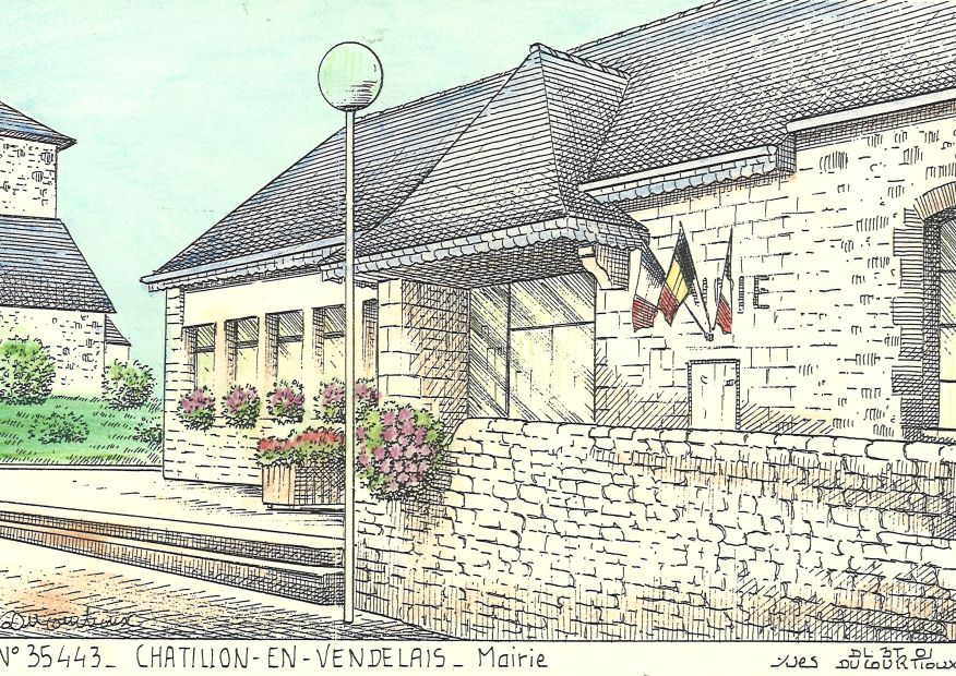 N 35443 - CHATILLON EN VENDELAIS - mairie