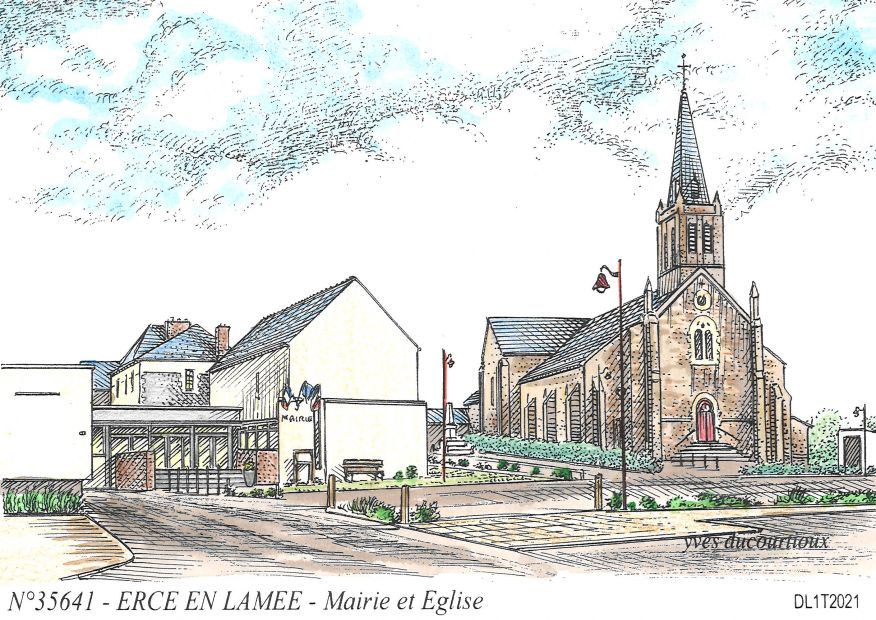 N 35641 - ERCE EN LAMEE - mairie et église