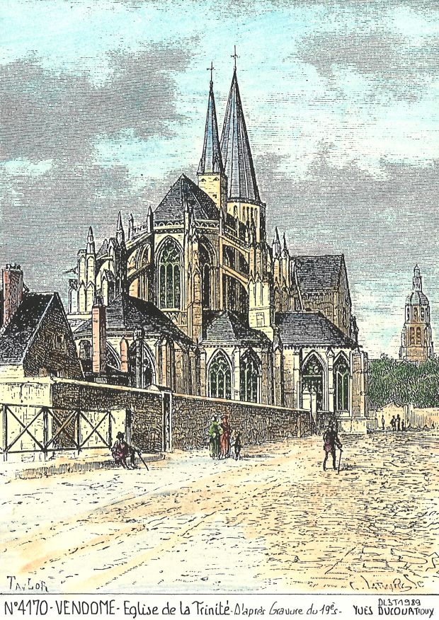 N 41070 - VENDOME - église de la trinité (d'aprs gravure ancienne)