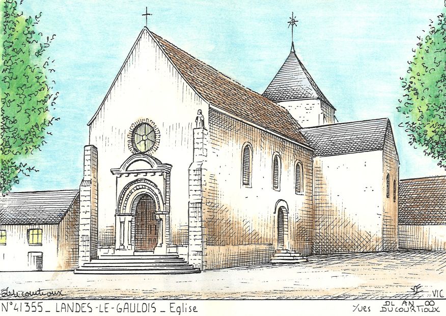 N 41355 - LANDES LE GAULOIS - église