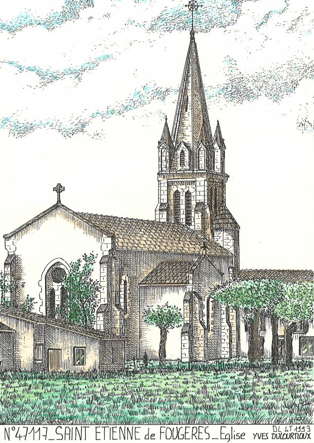 N 47117 - ST ETIENNE DE FOUGERES - église