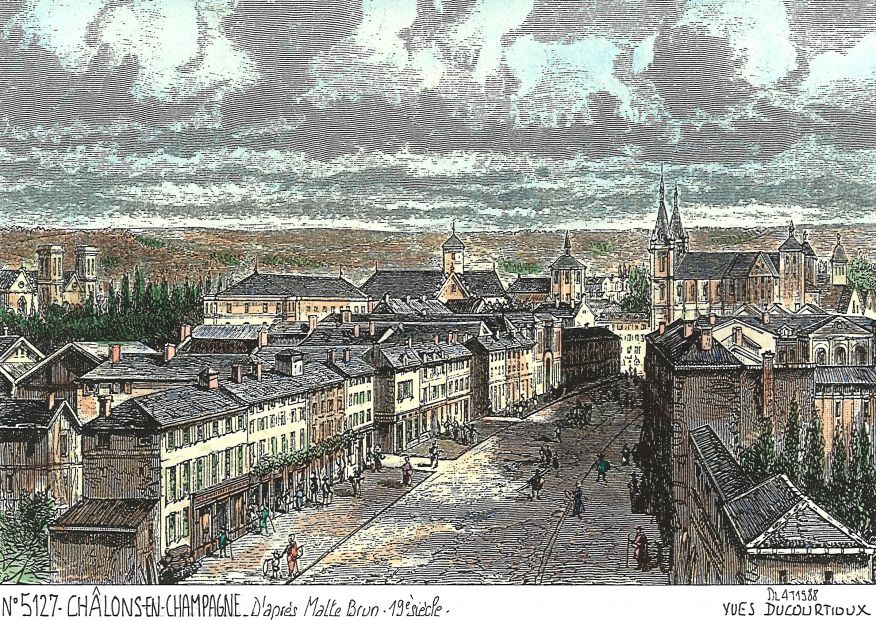 N 51027 - CHALONS EN CHAMPAGNE - vue (d'aprs gravure ancienne)