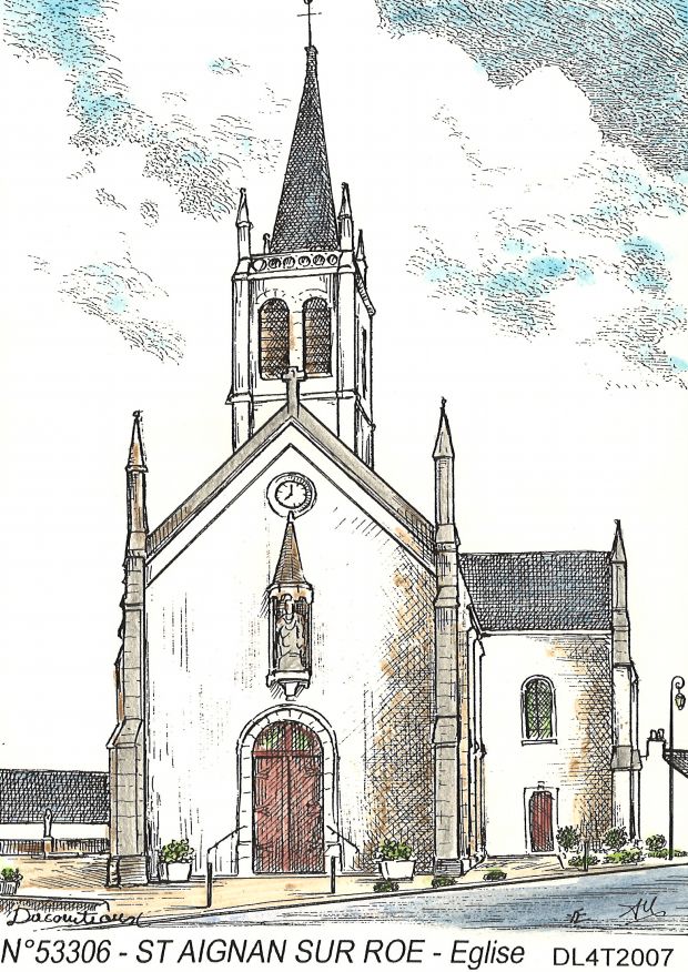 N 53306 - ST AIGNAN SUR ROE - église