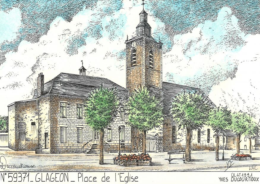 N 59371 - GLAGEON - place de l église