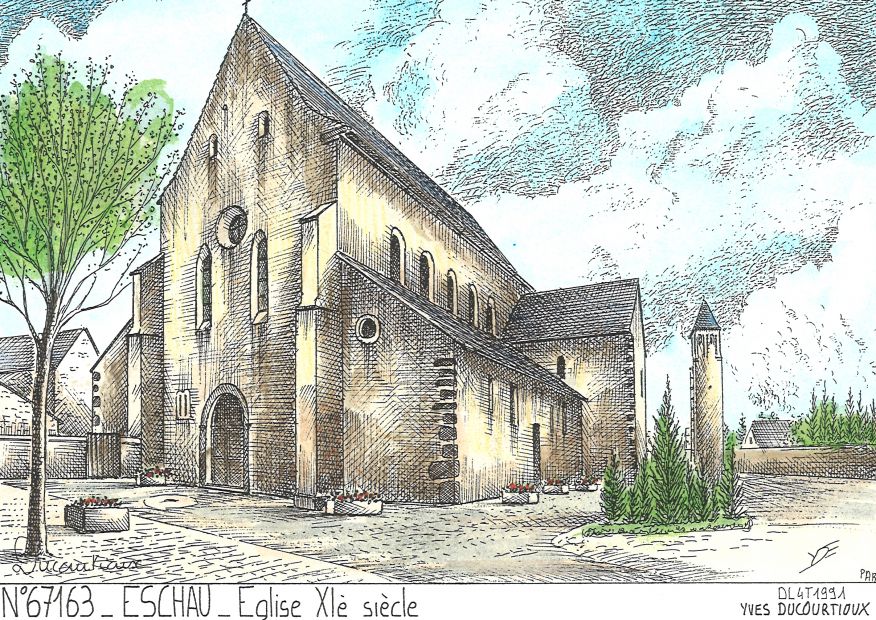 N 67163 - ESCHAU - église XIème siècle