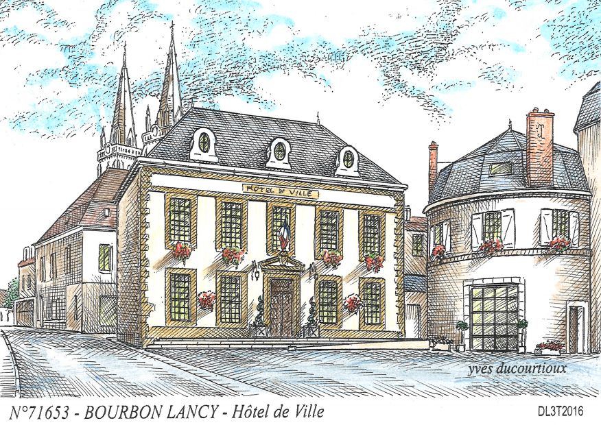 N 71653 - BOURBON LANCY - hôtel de ville