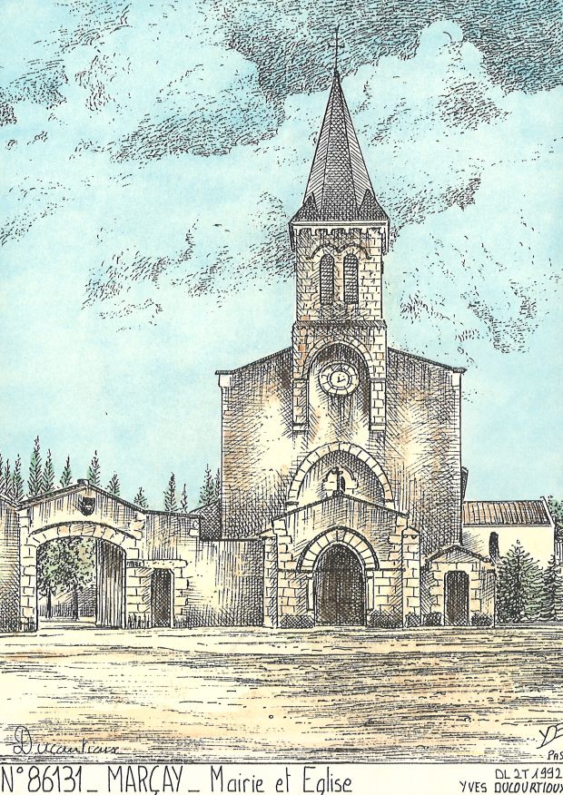 N 86131 - MARCAY - mairie et église