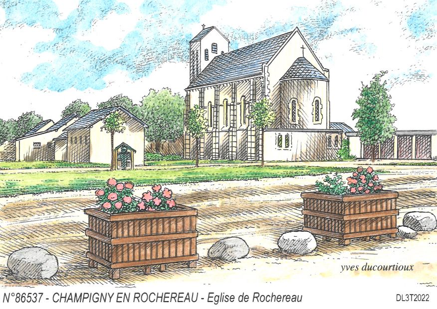 N 86537 - CHAMPIGNY EN ROCHEREAU - église de rochereau