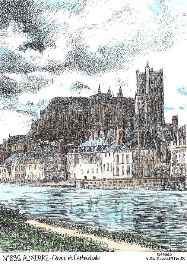 N 89006 - AUXERRE - quais et cathdrale