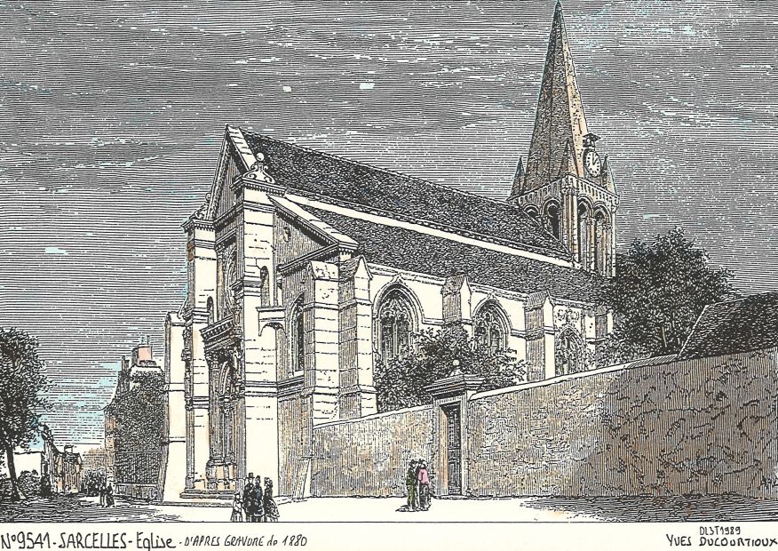 N 95041 - SARCELLES - église (d'aprs gravure ancienne)