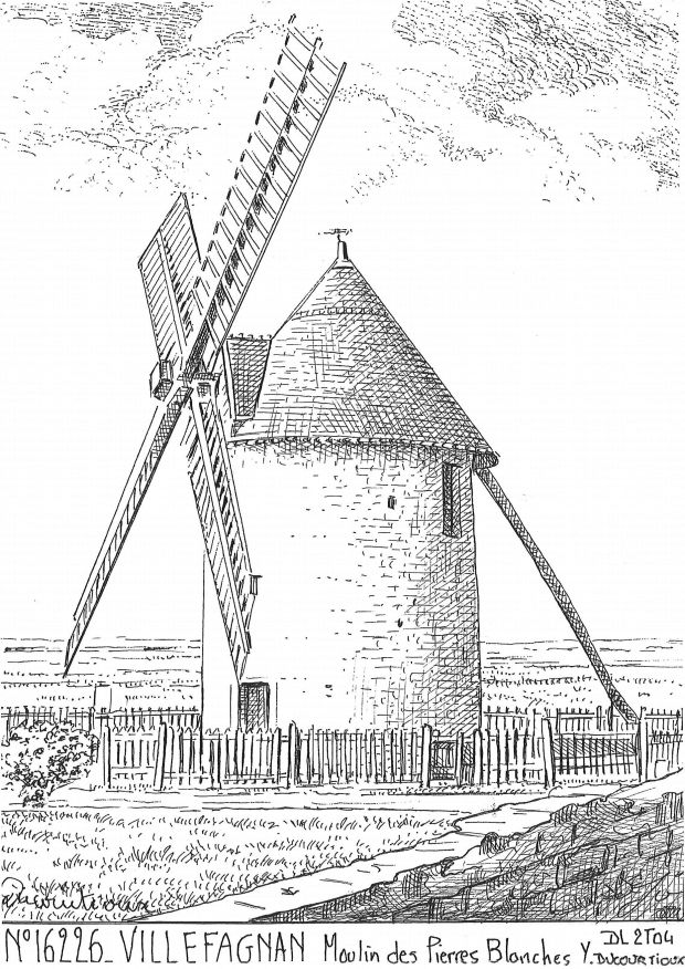 Cartes postales VILLEFAGNAN - moulin des pierres blanches